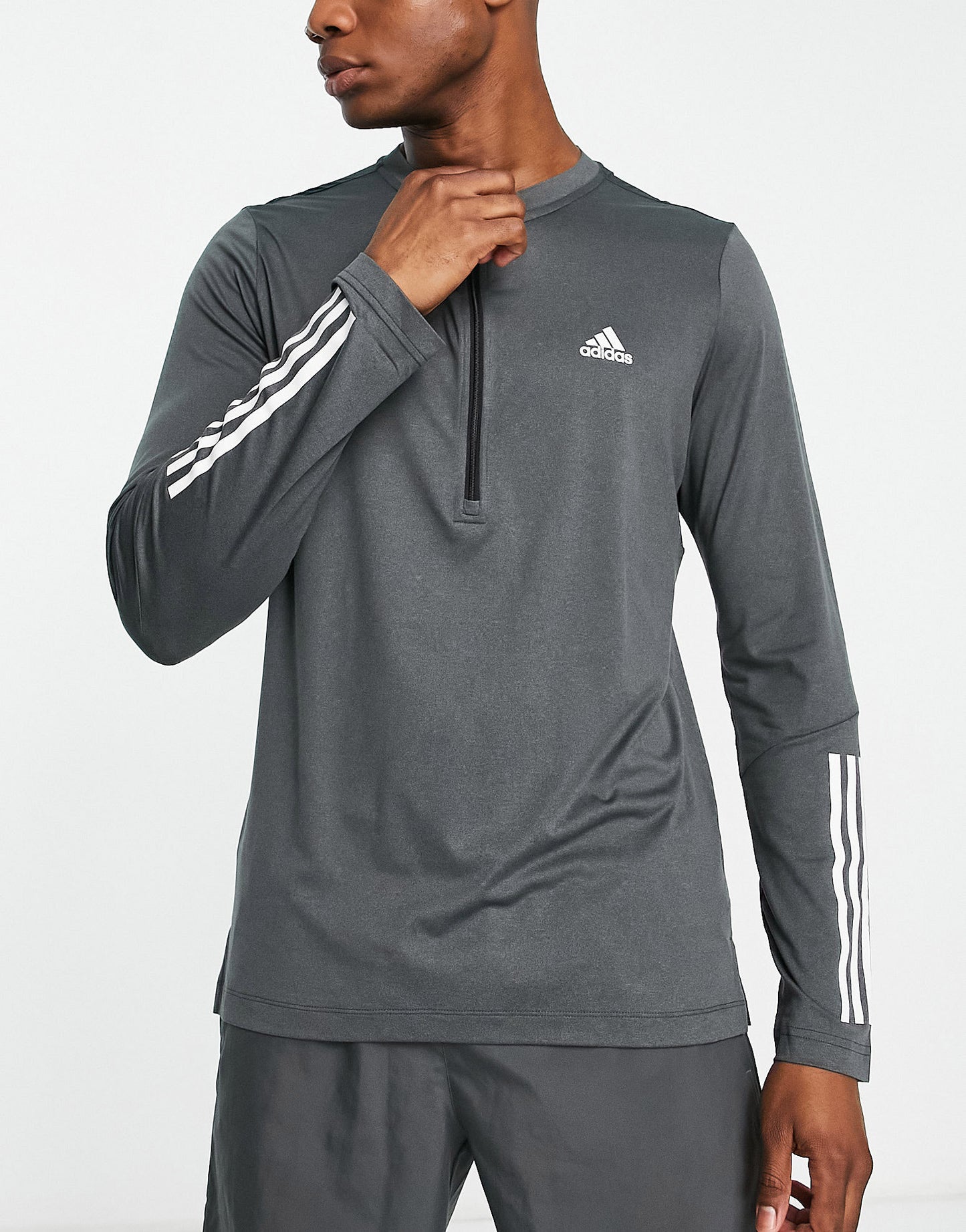 adidas Training Train 365 1/4 zip long sleeve t-shirt in black