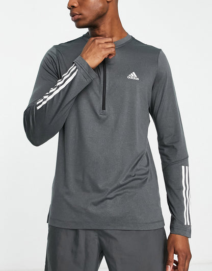 adidas Training Train 365 1/4 zip long sleeve t-shirt in black