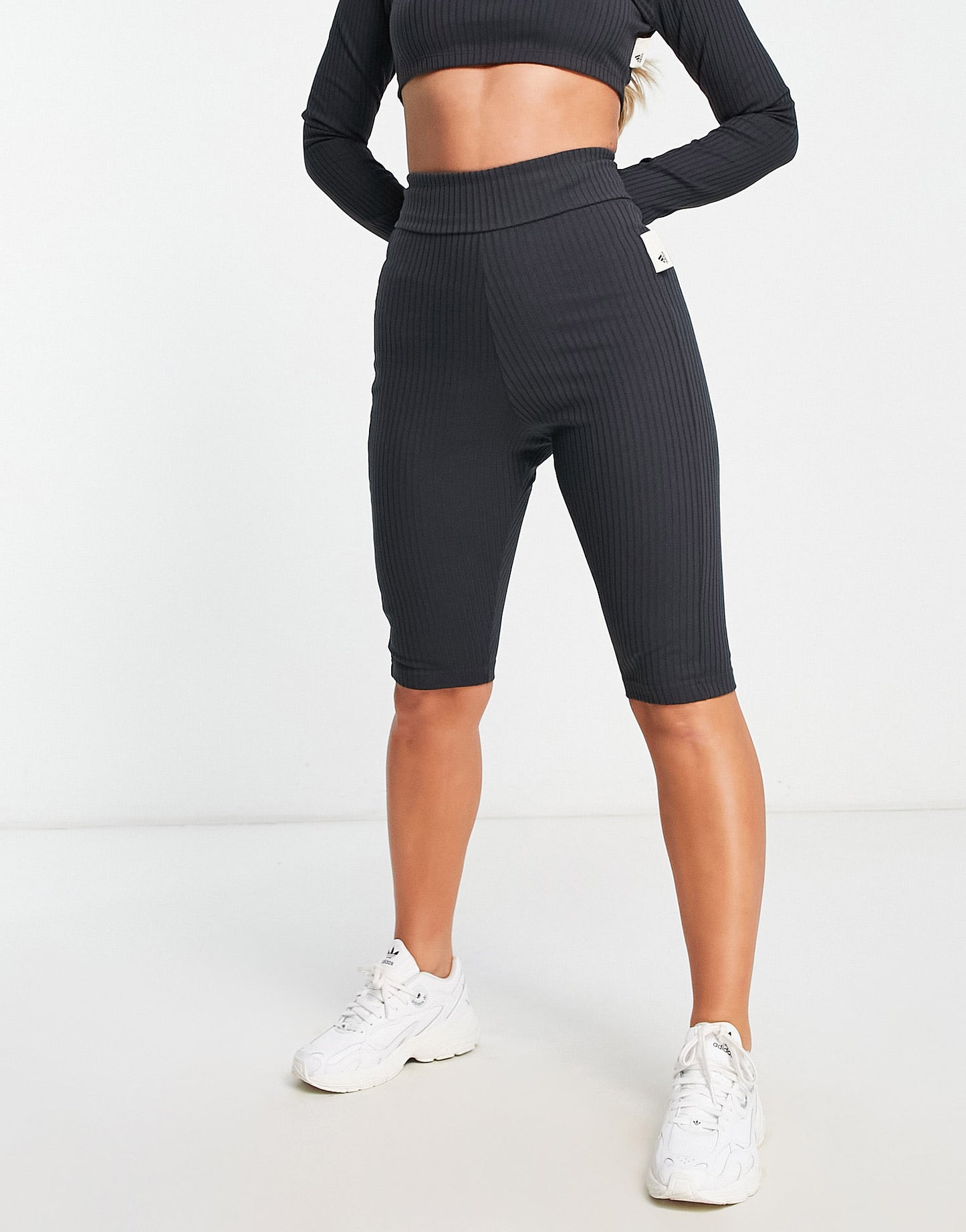 adidas Sportstyle Studio Lounge legging shorts in black