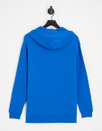 ASOS DESIGN oversized zip through hoodie in cobalt