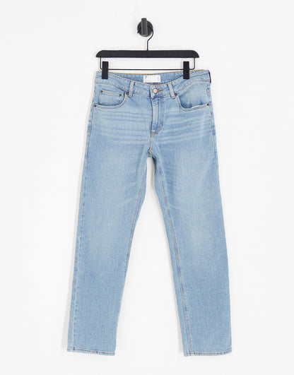 ASOS DESIGN stretch slim jeans in light wash blue