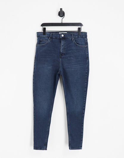 Topshop Curve high rise Jamie jeans in blue black