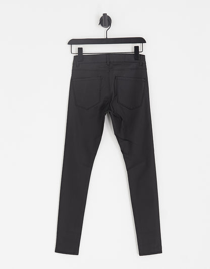 Vero Moda Petite coated skinny jeans in black