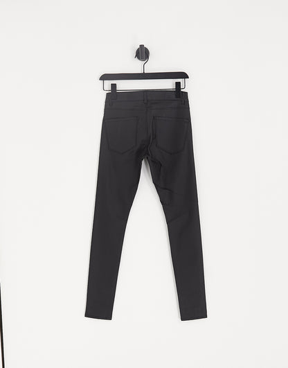 Vero Moda Petite coated skinny jeans in black