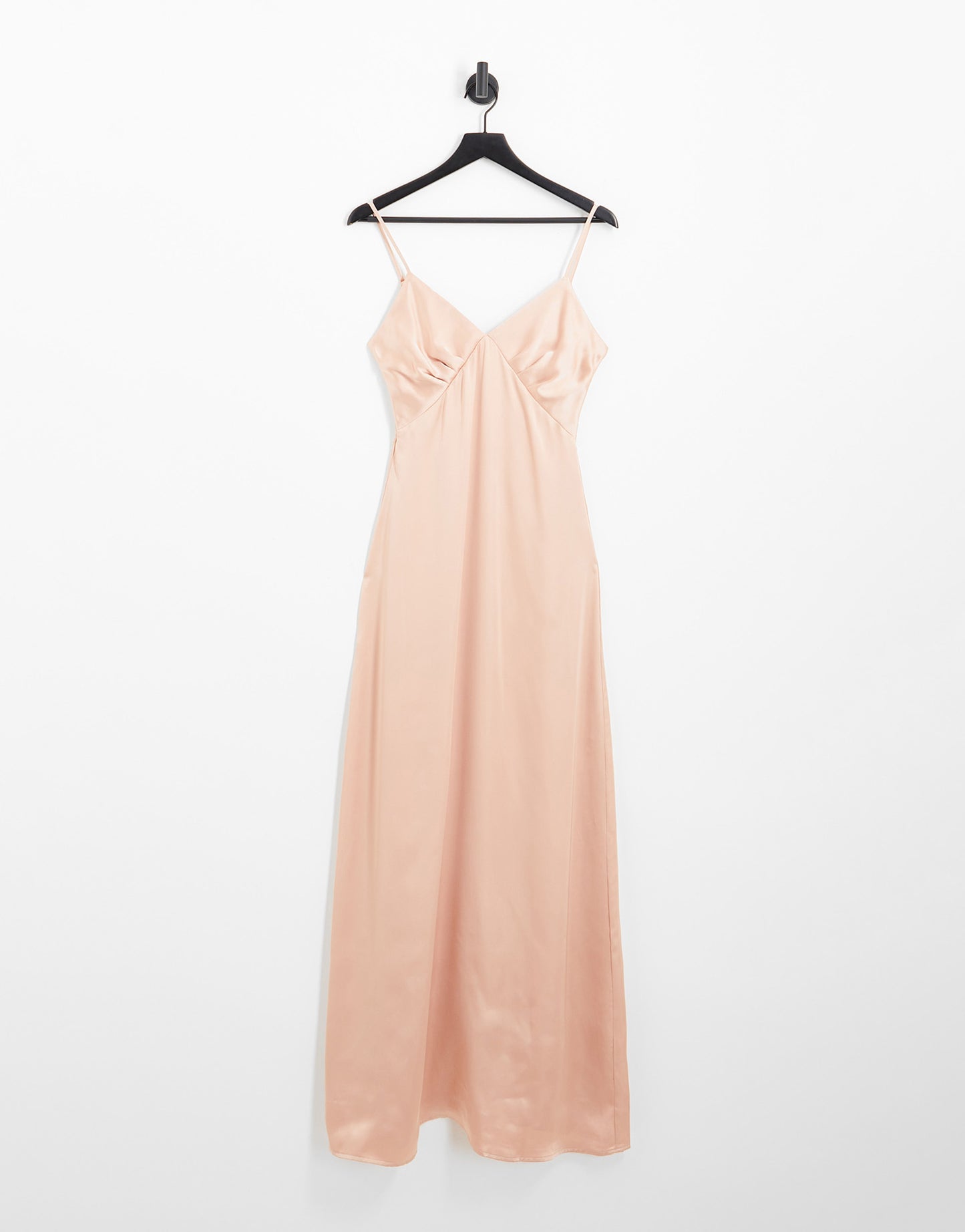 Pretty Lavish Bridesmaid Ines empire satin maxi dress in blush