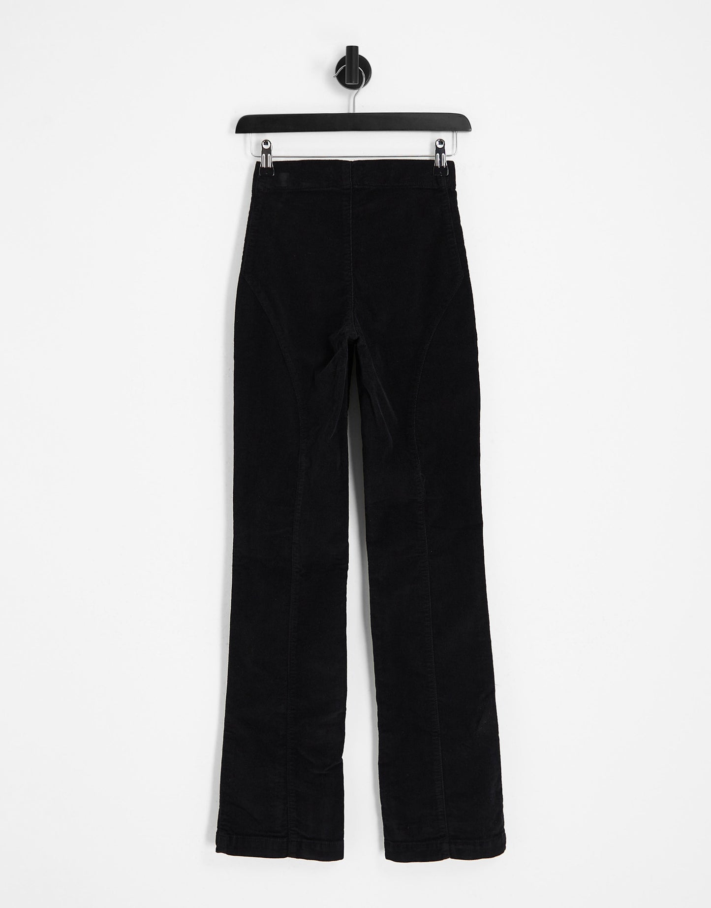 Topshop seamed cord flare trouser in charcoal