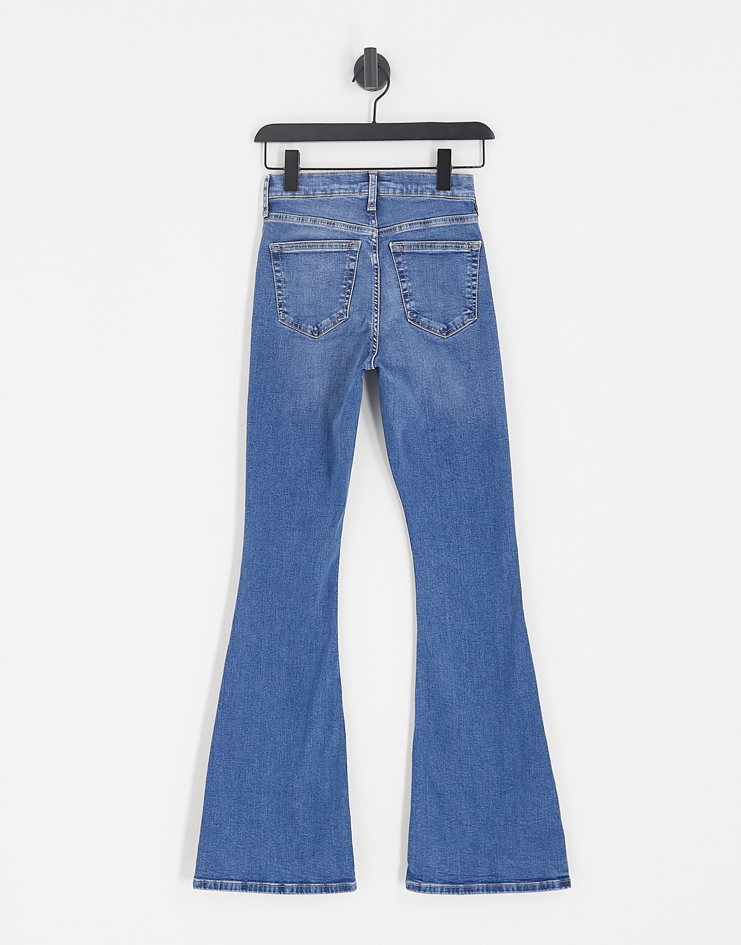 Topshop  high rise Jamie flare jeans in mid blu