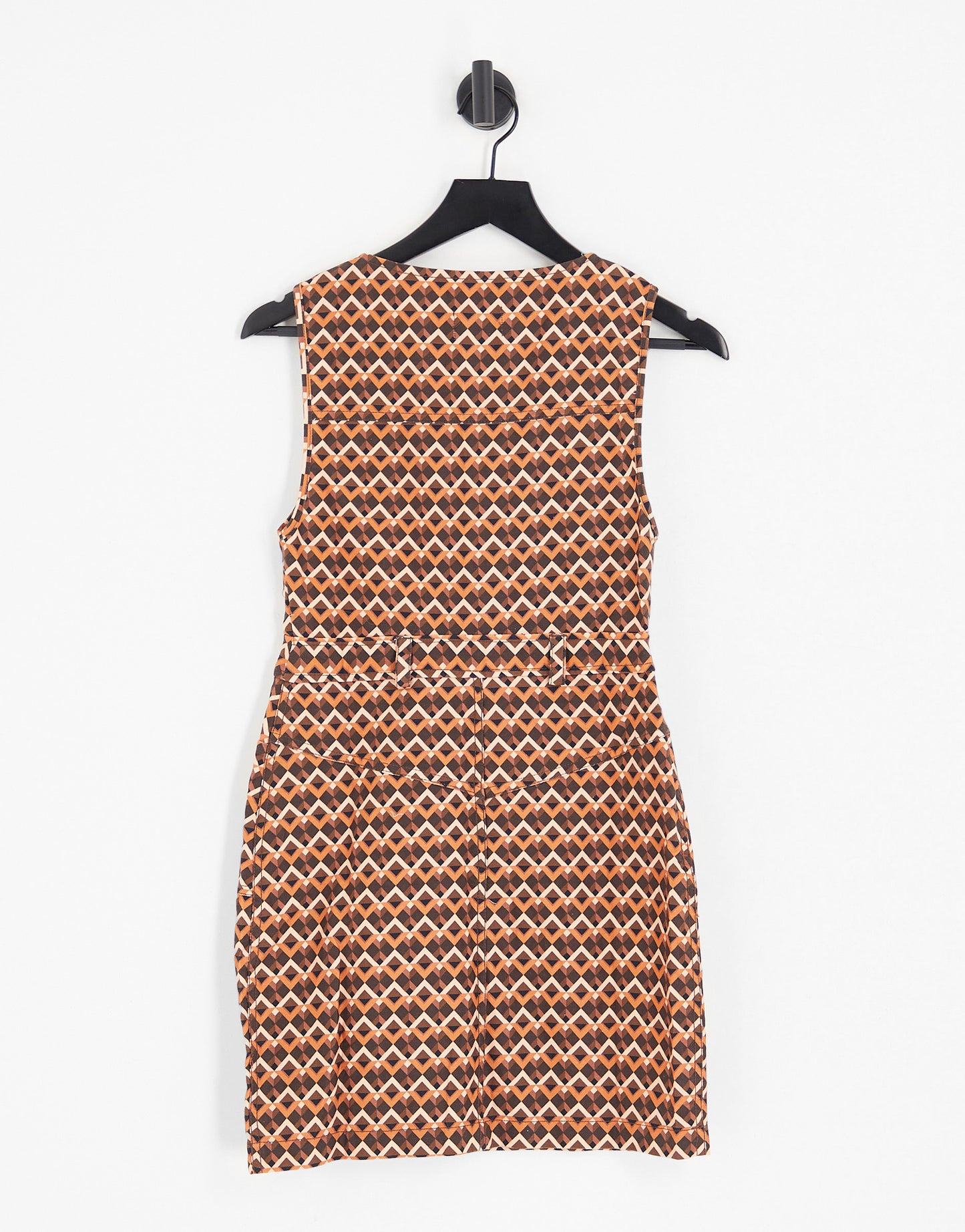 ASOS DESIGN twill button down mini dress in brown retro print