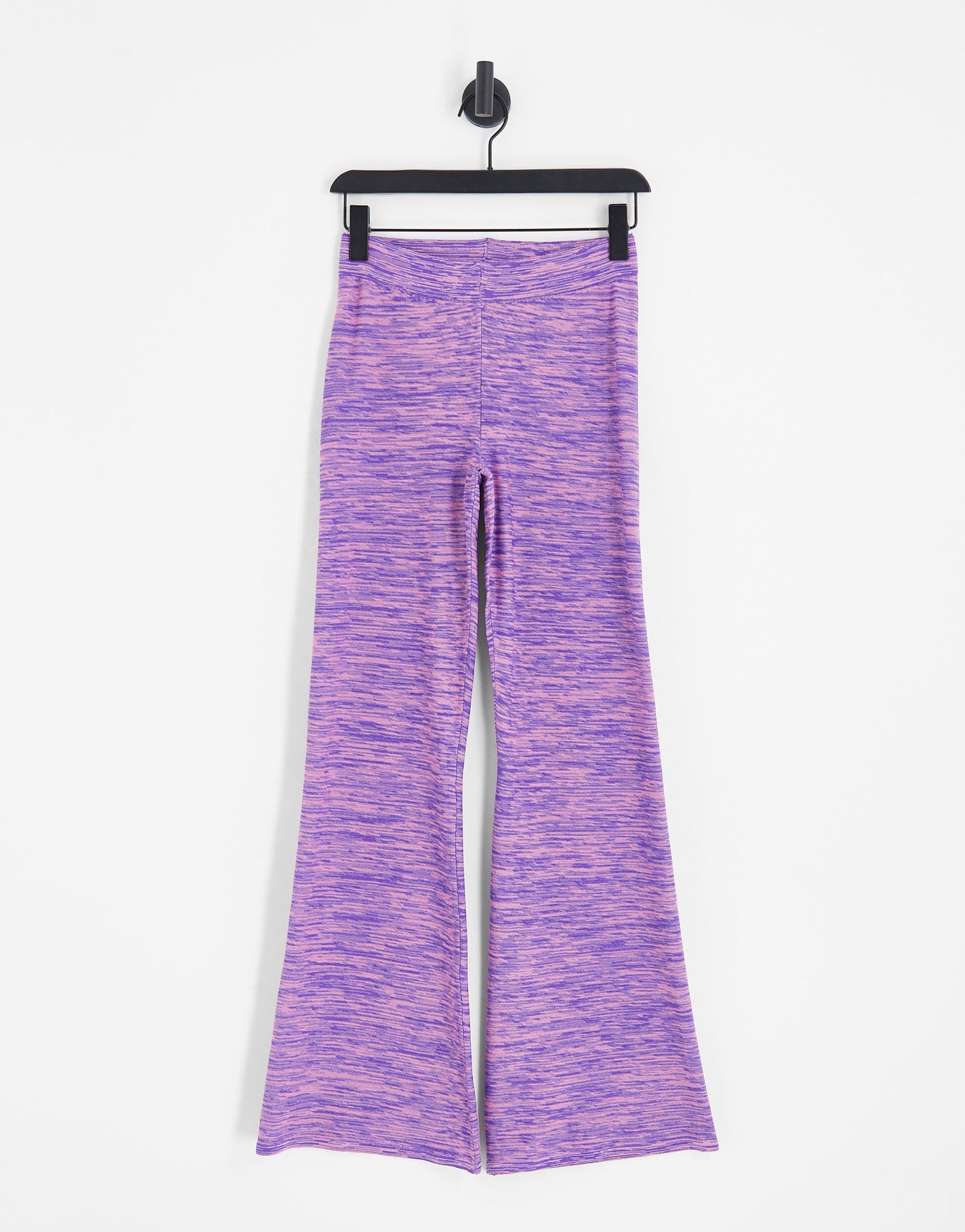 Only space dye flared trousers co-ord in purple