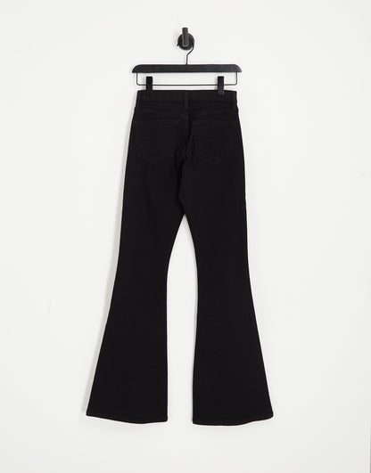 Topshop high rise Jamie flare jeans in black