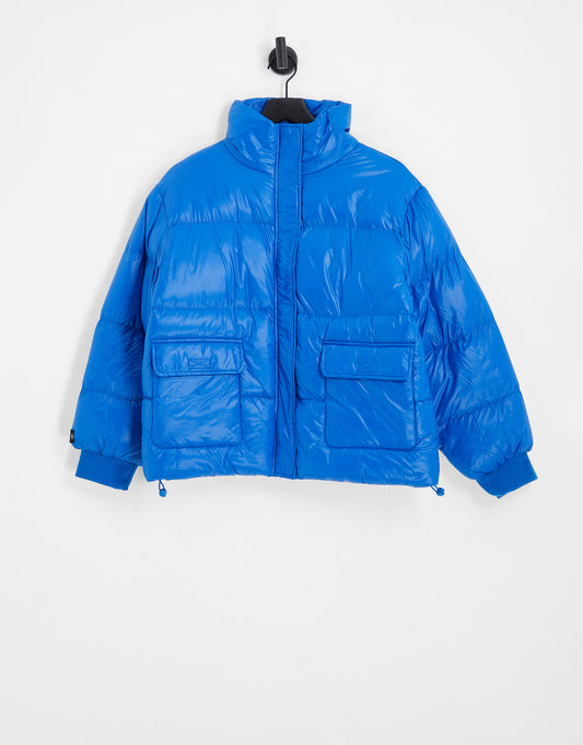 Il Sarto puffer jacket with back logo in bright blue