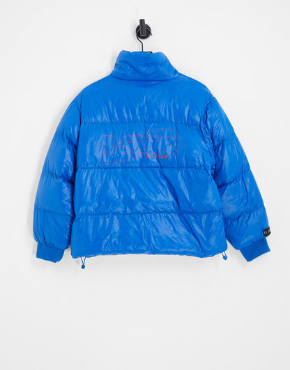 Il Sarto puffer jacket with back logo in bright blue