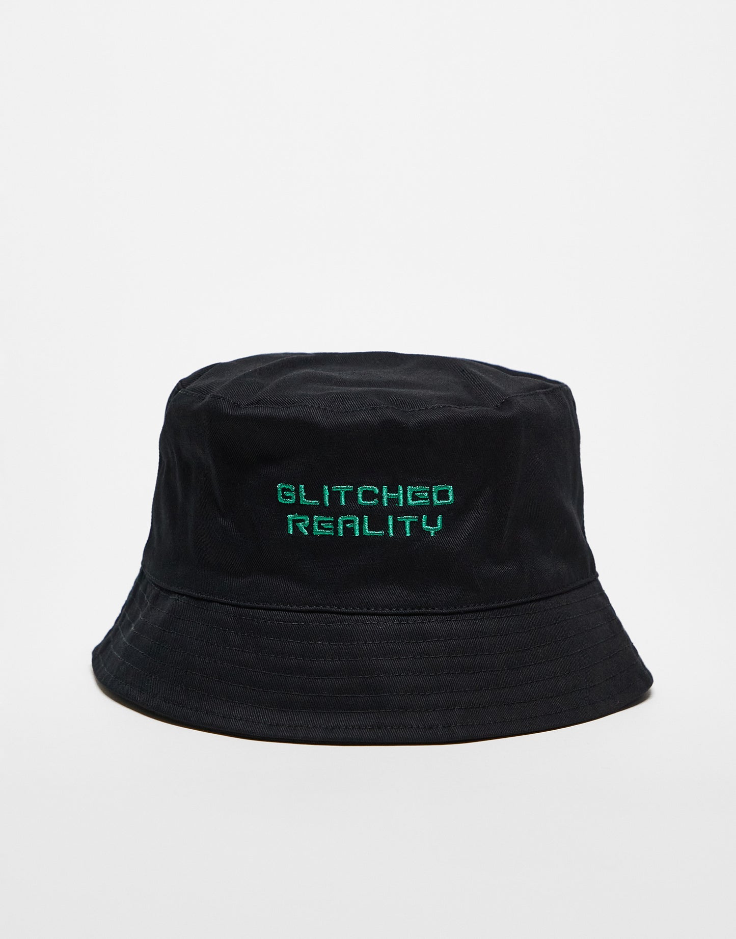 Only & Sons bucket hat with glitched reality print in black