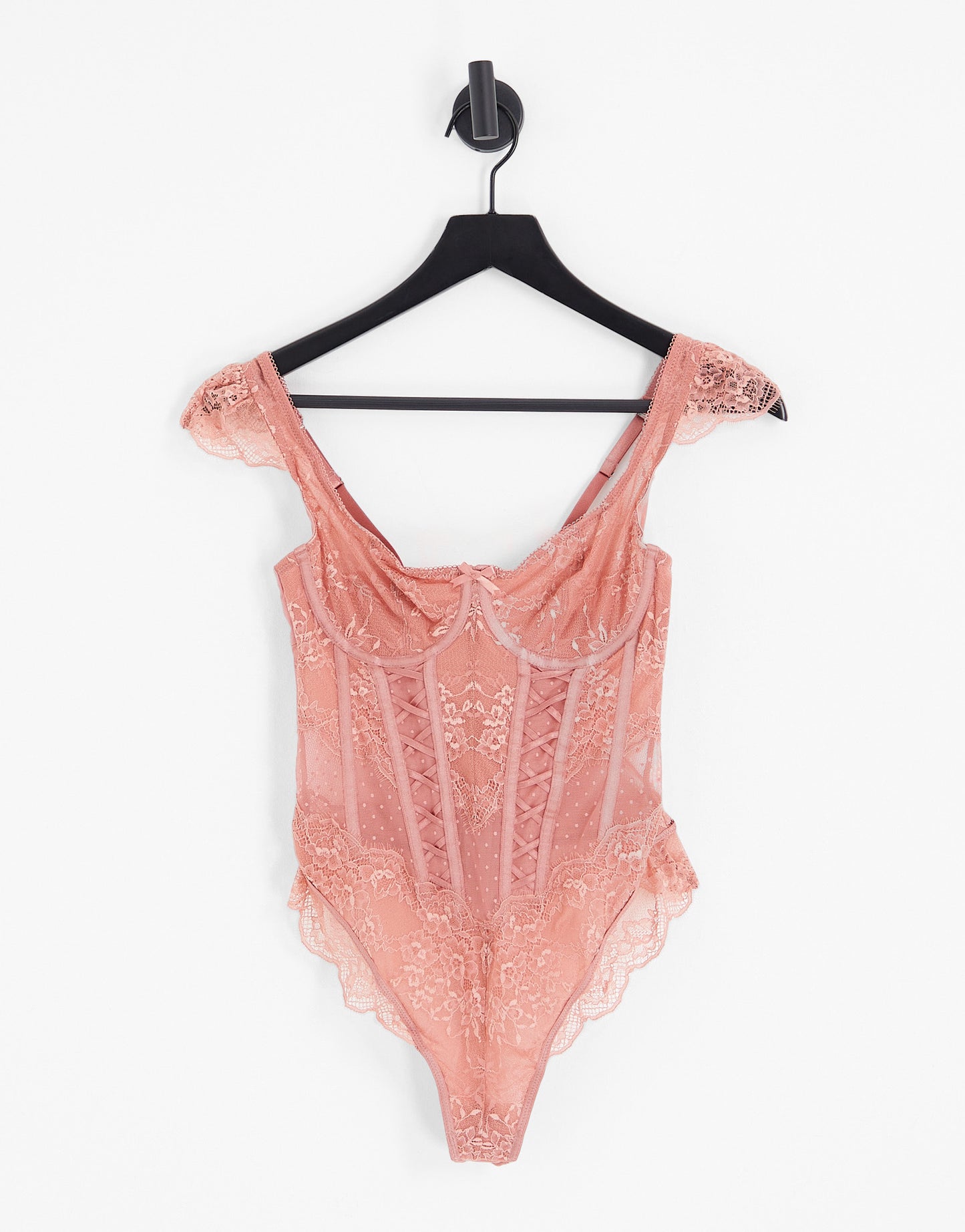 Hunkemoller Jolie full cup unpadded lace body in dusty rose