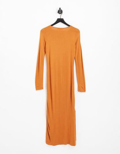 French Connection Meadow jersey midi dress in rust