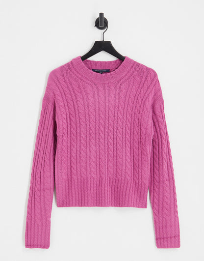 French Connection cable knit jumper in purple