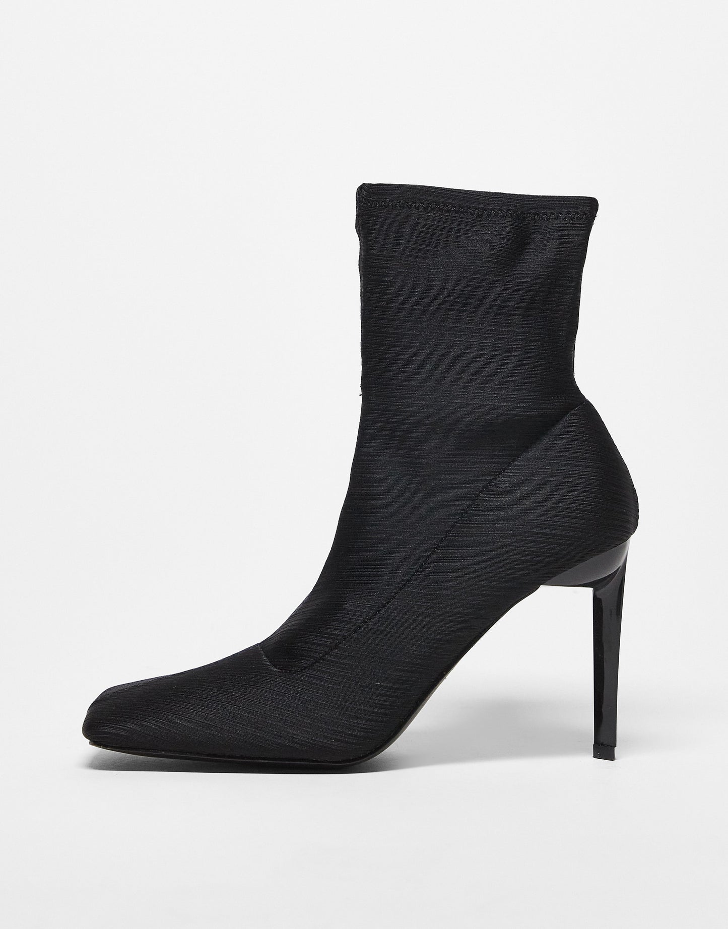 Topshop Tia high heeled sock boot in black