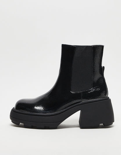 Heartbreak chunky heeled ankle boots in black