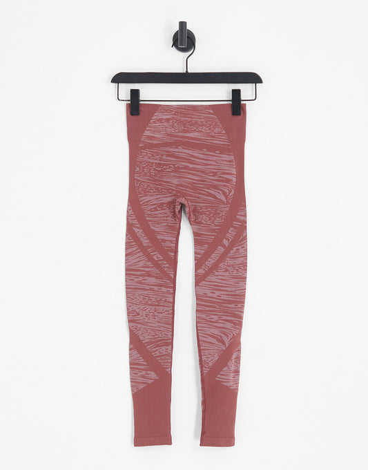 HIIT seamless rib legging in mink animal jacquard