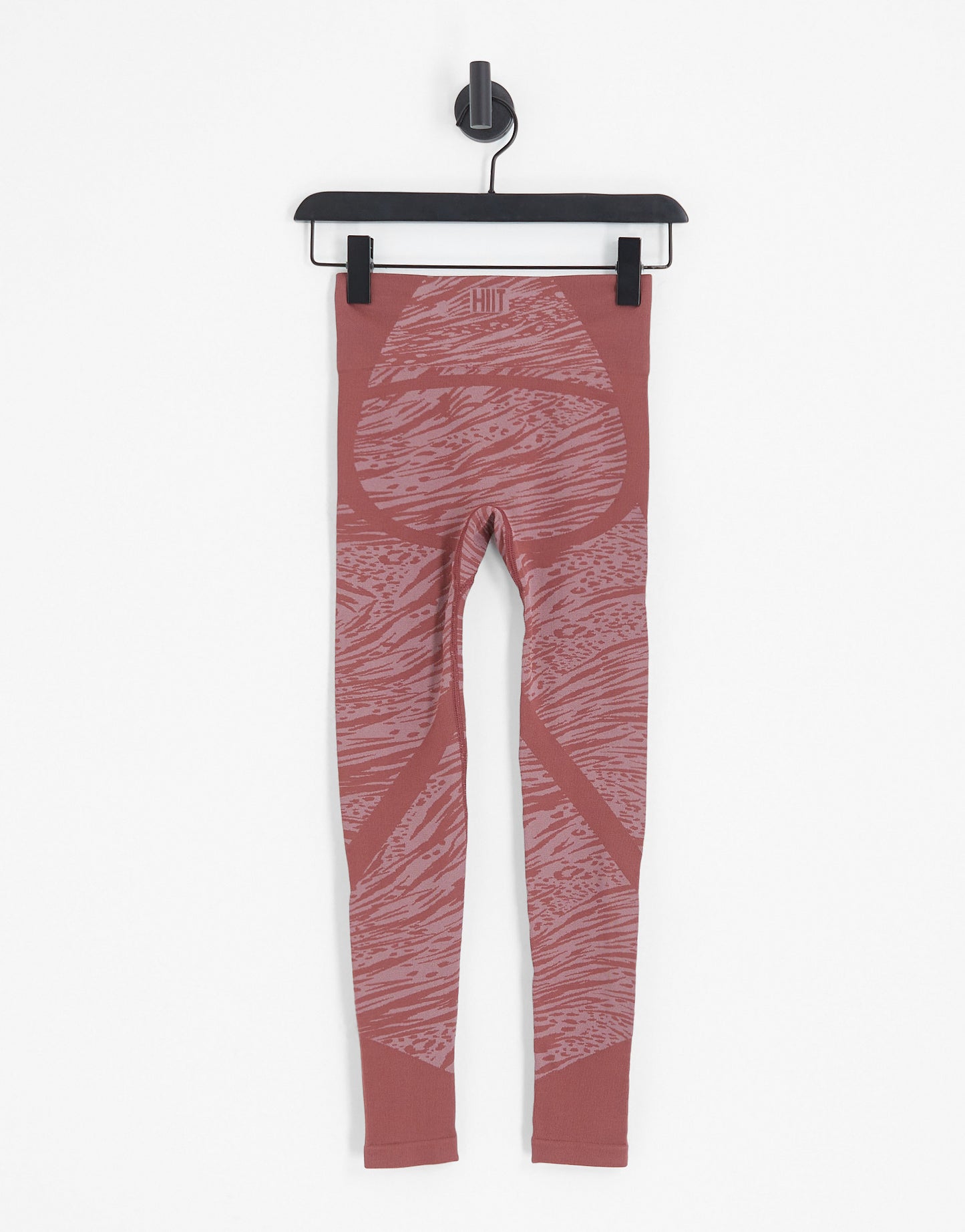 HIIT seamless rib legging in mink animal jacquard