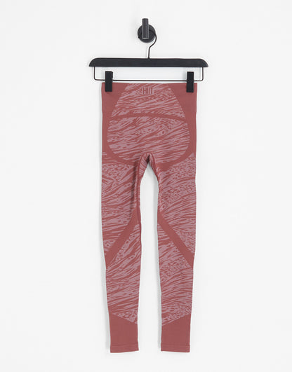 HIIT seamless rib legging in mink animal jacquard