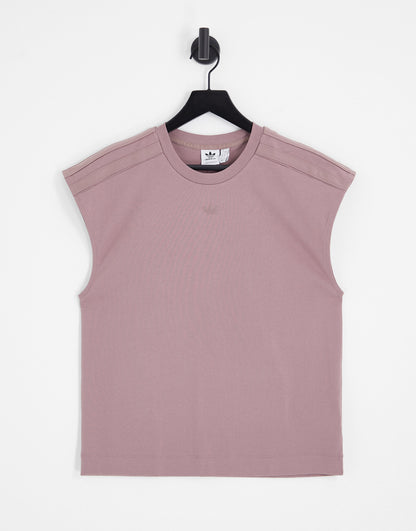 adidas Originals Contempo chunky striped vest top in mauve