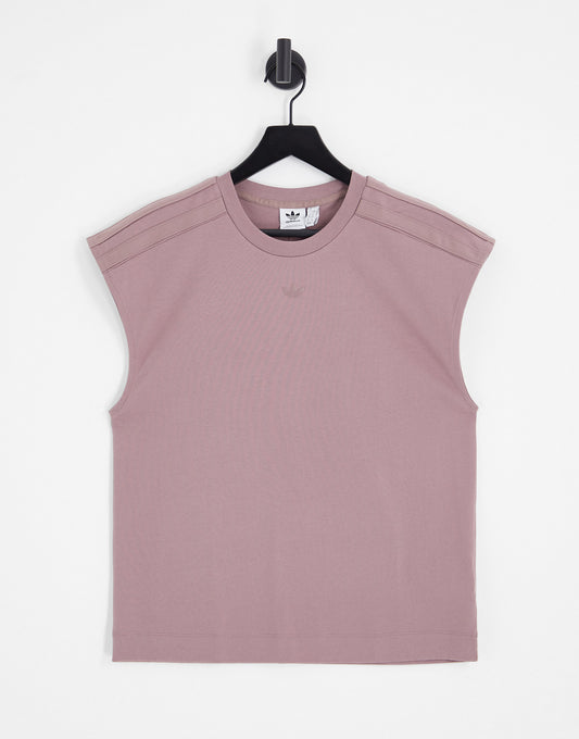 adidas Originals Contempo chunky striped vest top in mauve