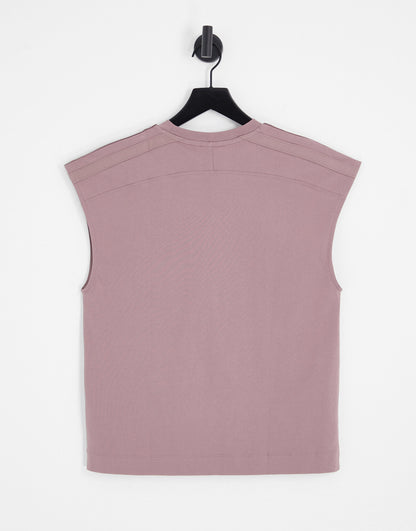 adidas Originals Contempo chunky striped vest top in mauve