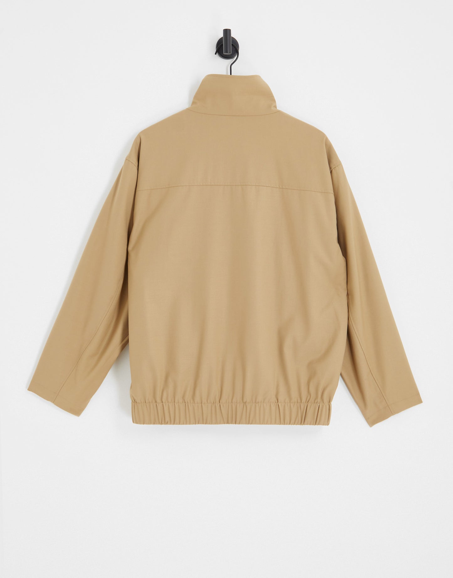 Harry Brown funnel neck oversized jacket in beige