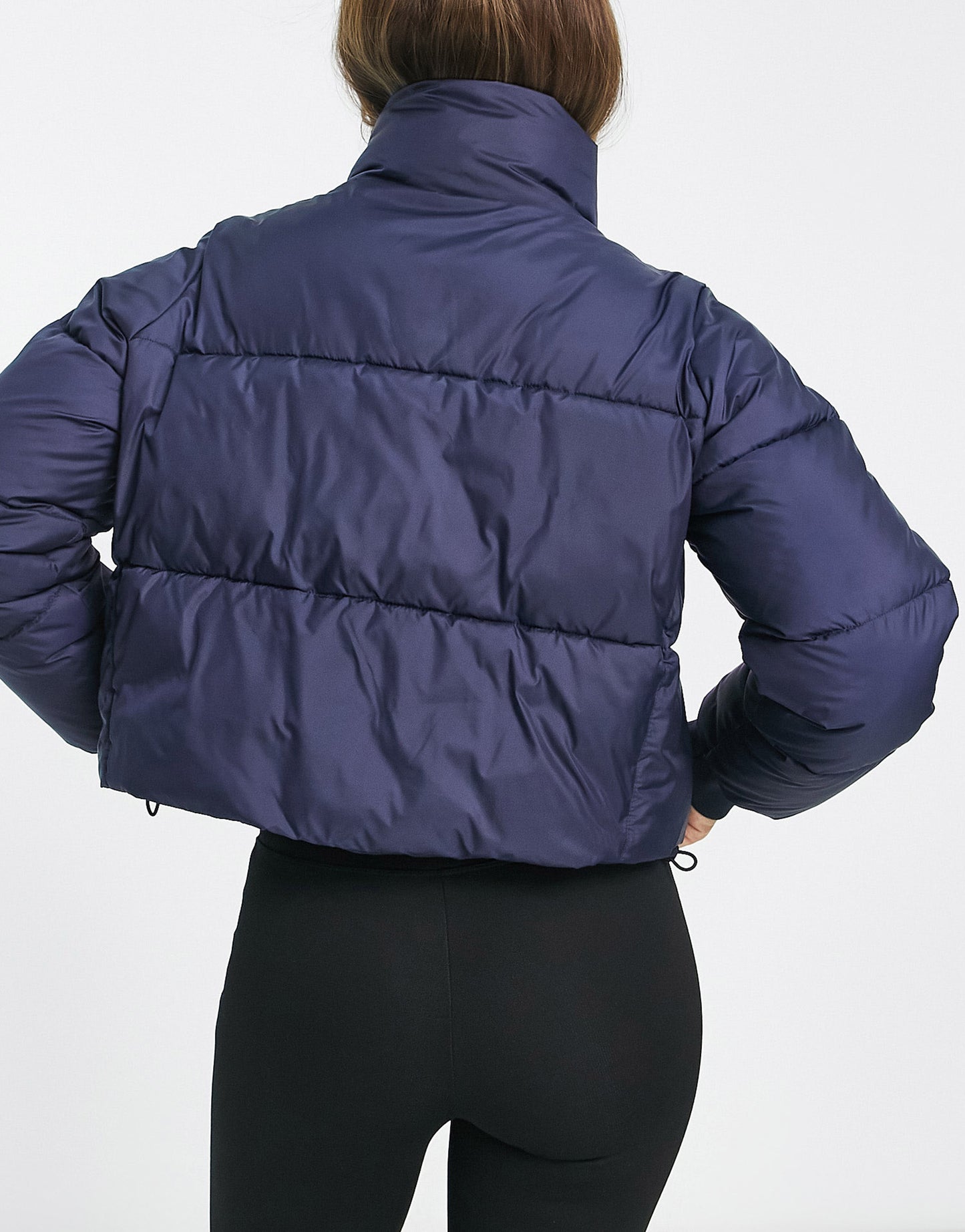 Tala cropped puffer jacket in navy