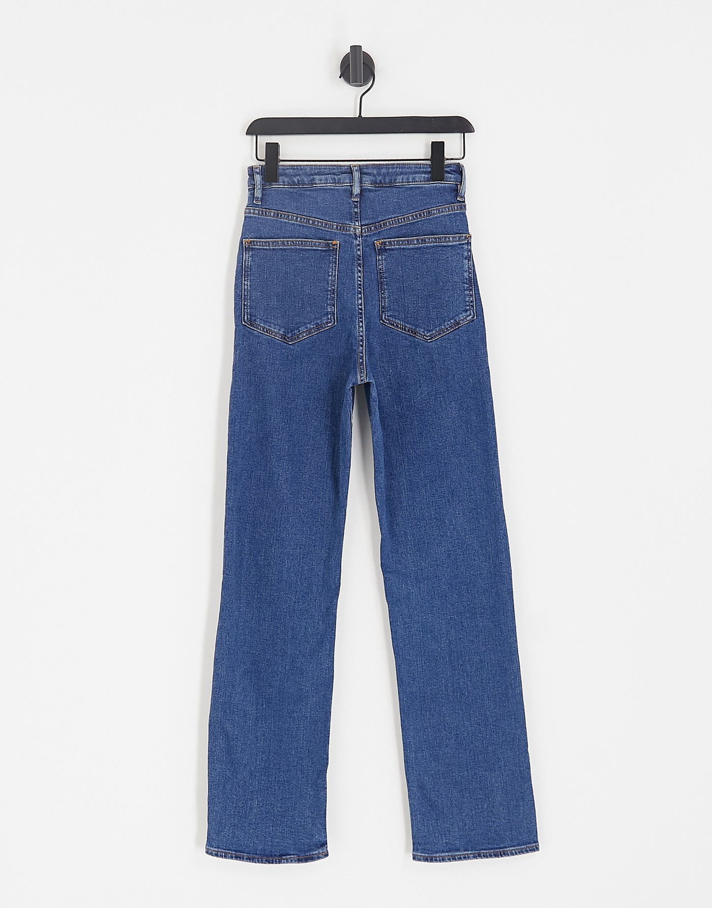 ASOS DESIGN comfort stretch straight leg jean in mid blue