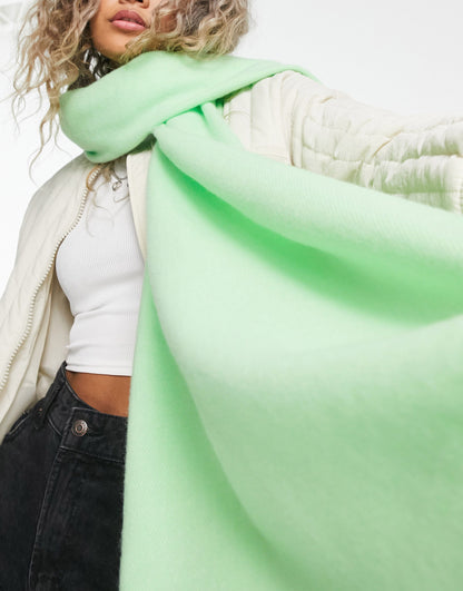 ASOS DESIGN raw edge scarf in lime