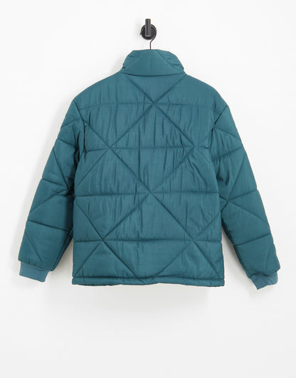 Another Influence diamond quilted puffer in teal