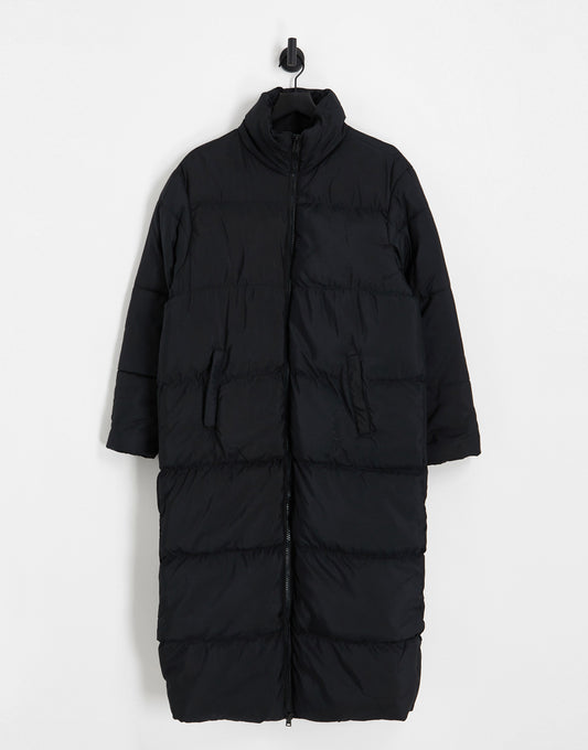 Another Influence longline puffer jacket in black