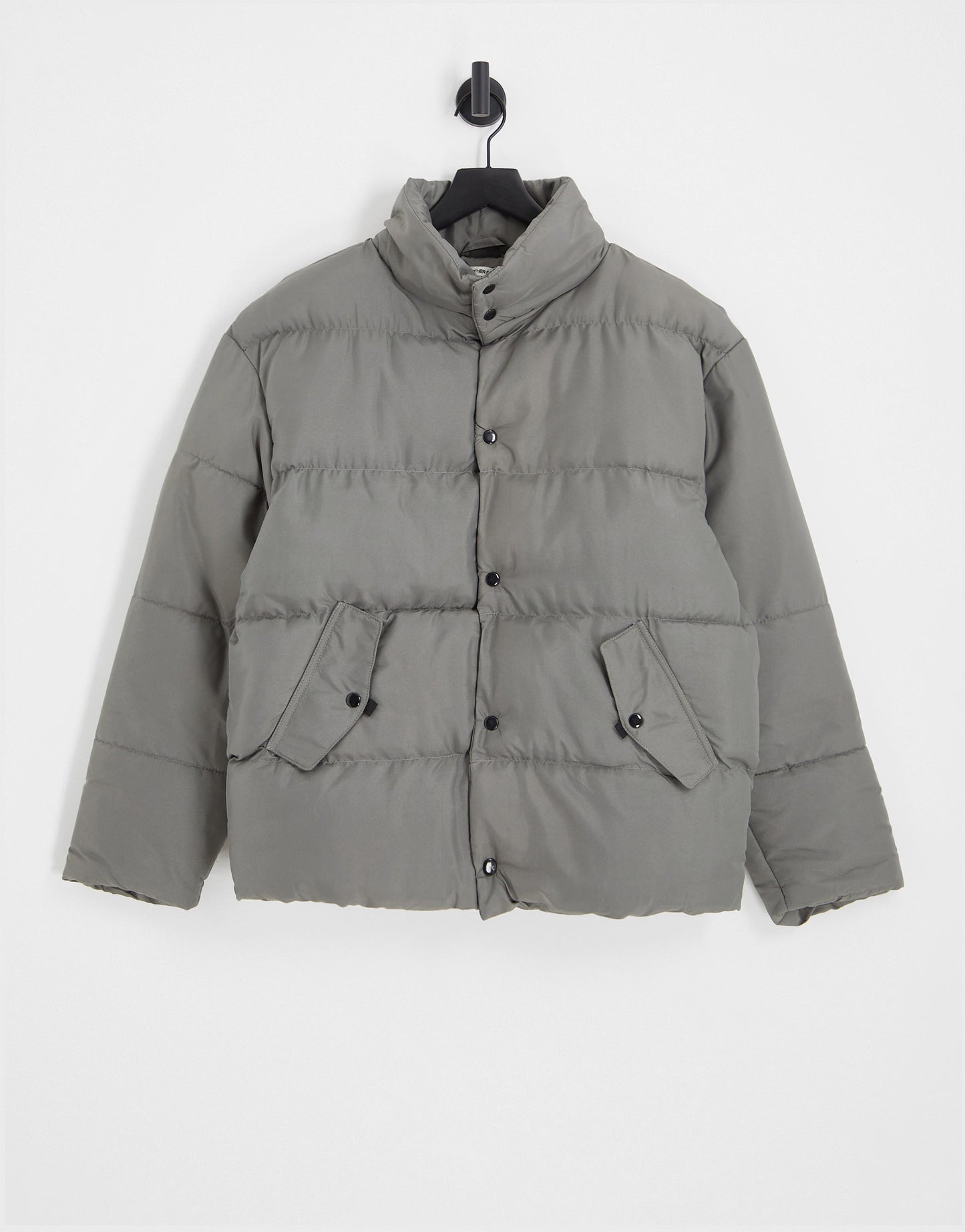 Another Influence drop shoulder puffer jacket in grey