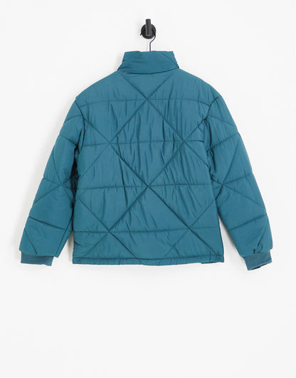 Another Influence Tall diamond quilted puffer in teal