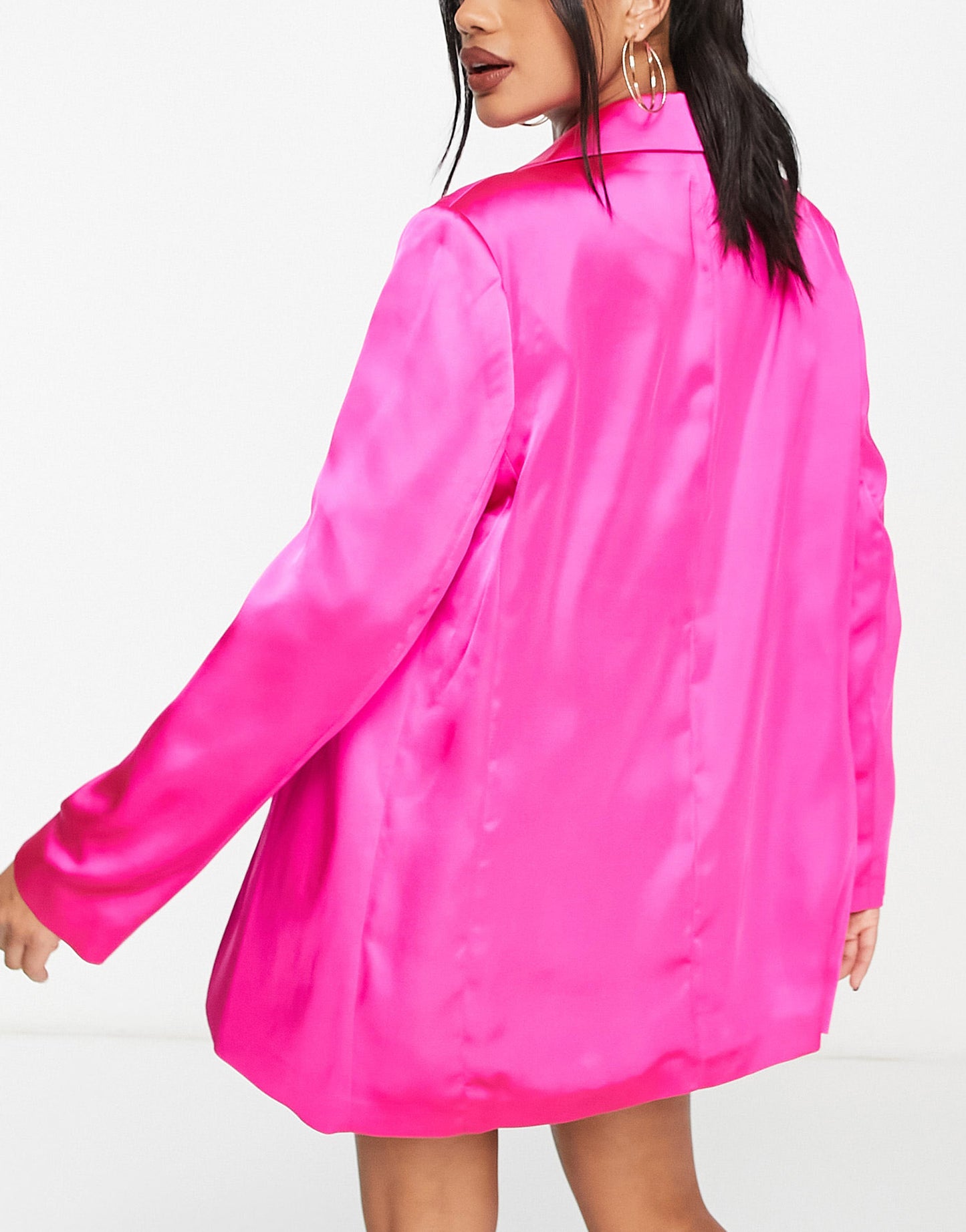 ASYOU tailored satin blazer co-ord in pink pop