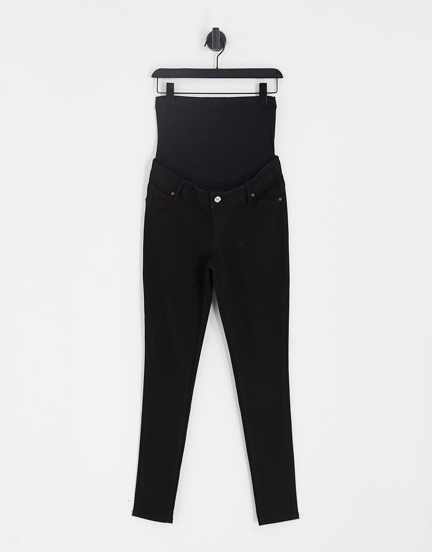 ASOS DESIGN Maternity skinny jeans in black with over bump waistband