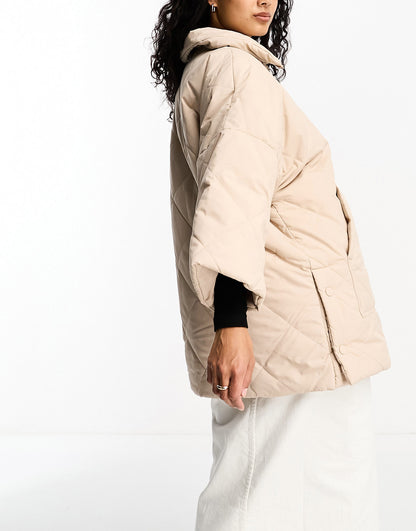 InWear Jasmine padded throw-over anorak in sandstone