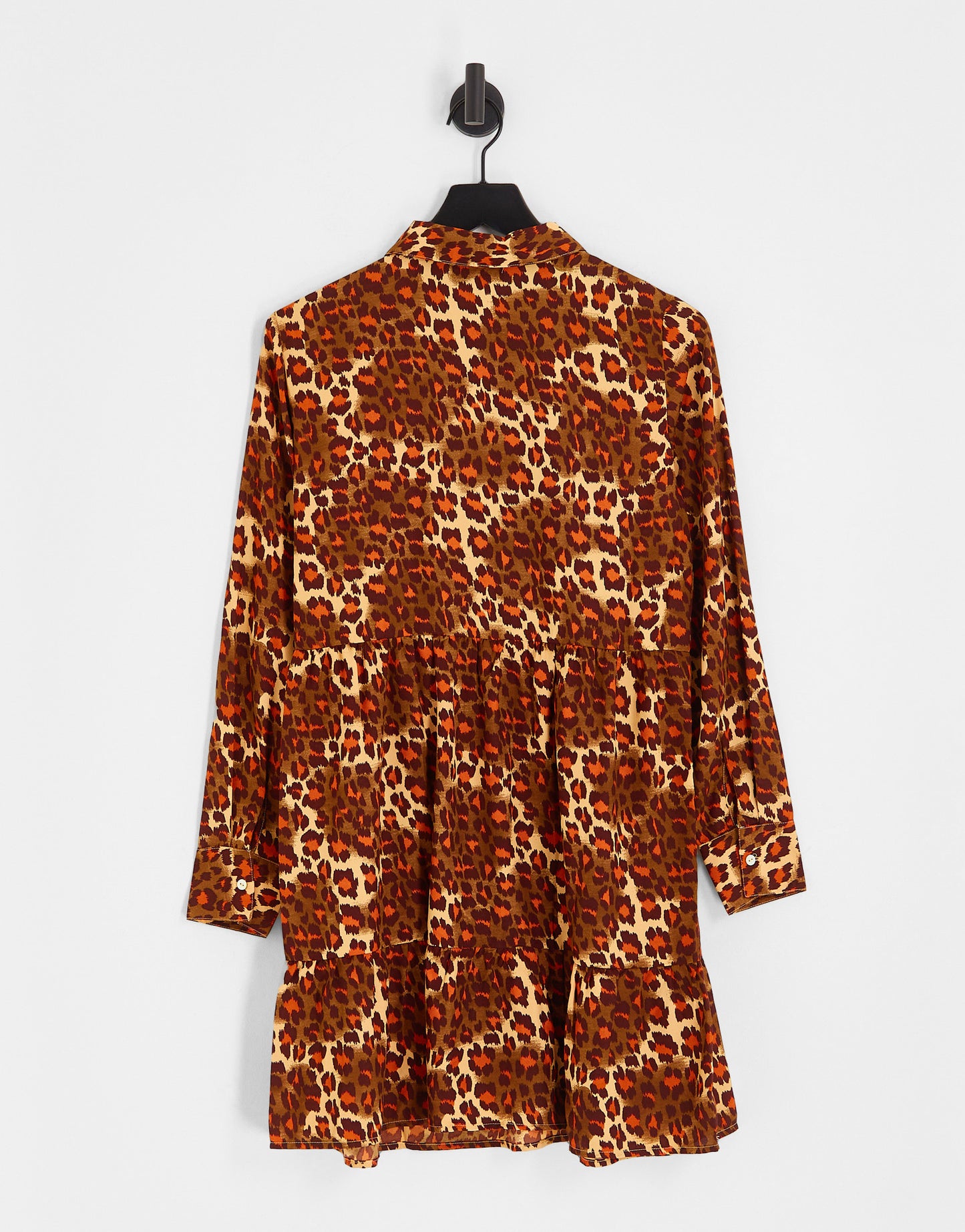 Pieces animal print mini dress in brown