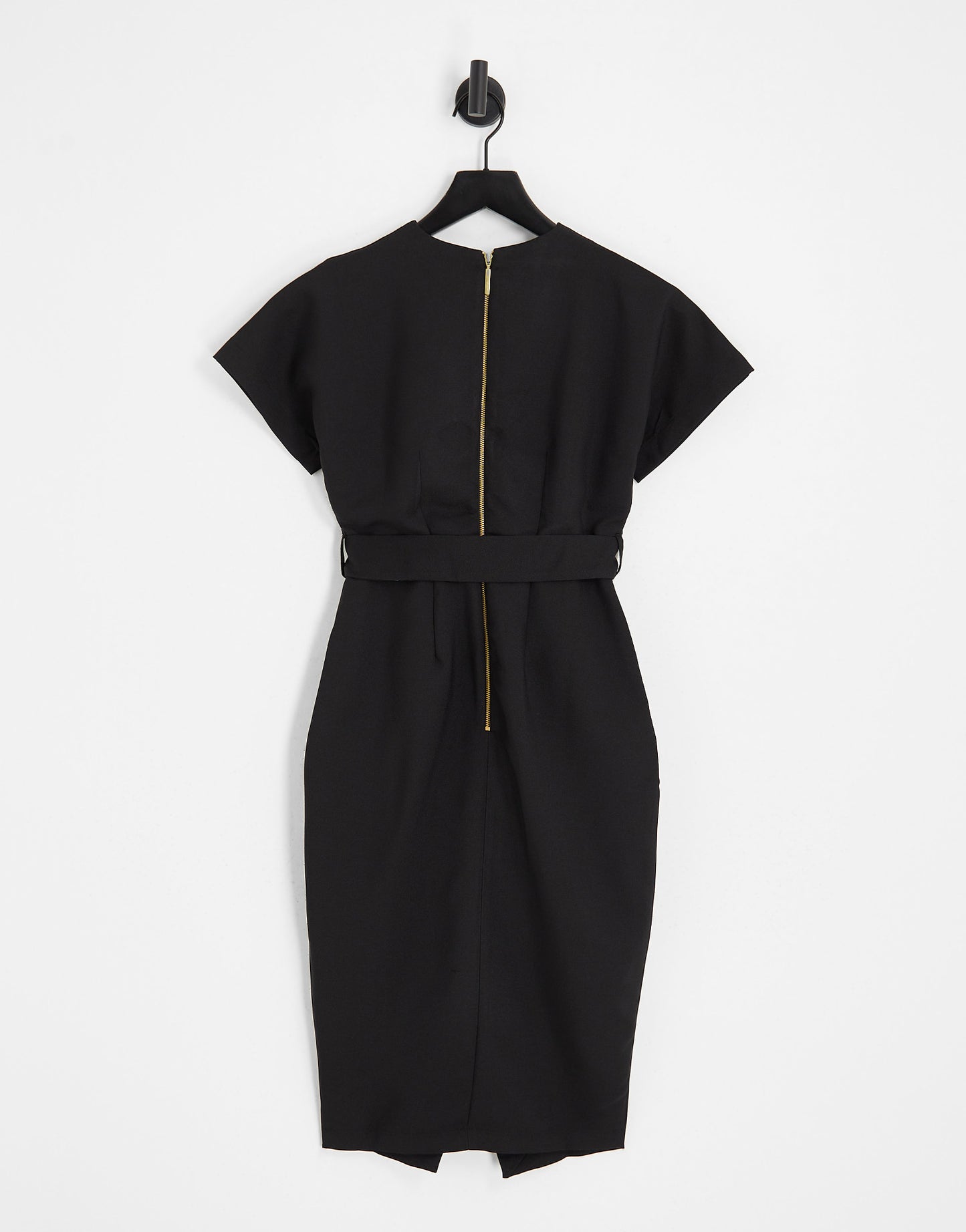 Closet London Petite kimono wrap dress in black