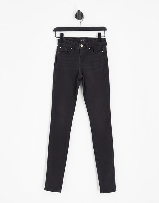 Only mid rise skinny jean in black