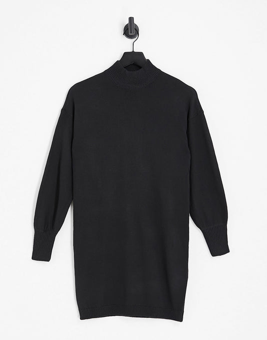 Vero Moda high neck mini jumper dress in black