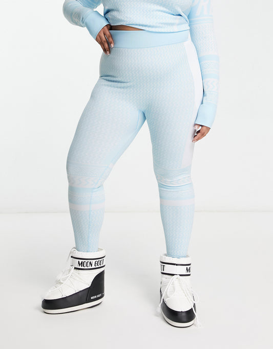 ASOS 4505 Curve base layer legging in apres ski blue jacquard