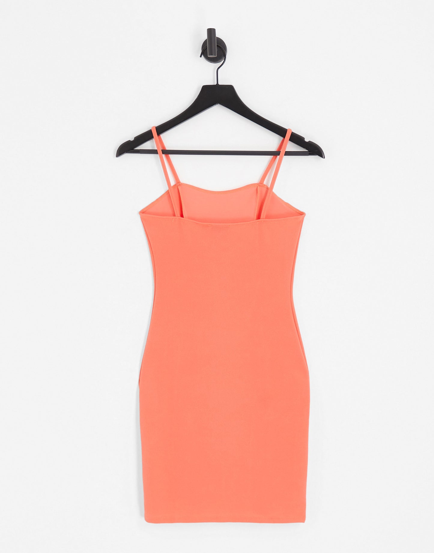 Flounce London bodycon strappy dress in coral