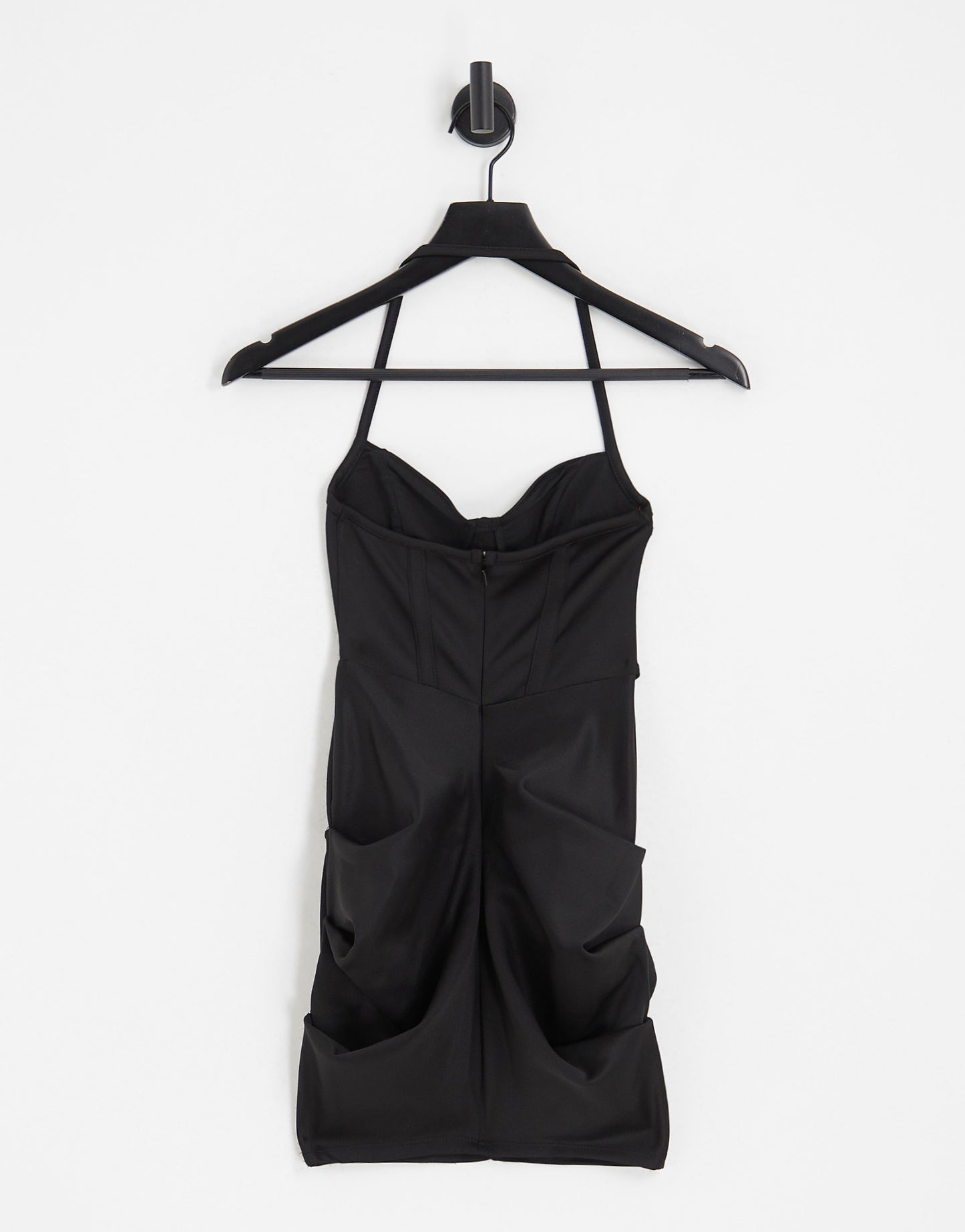 ASOS DESIGN Petite halter corset mini dress in black