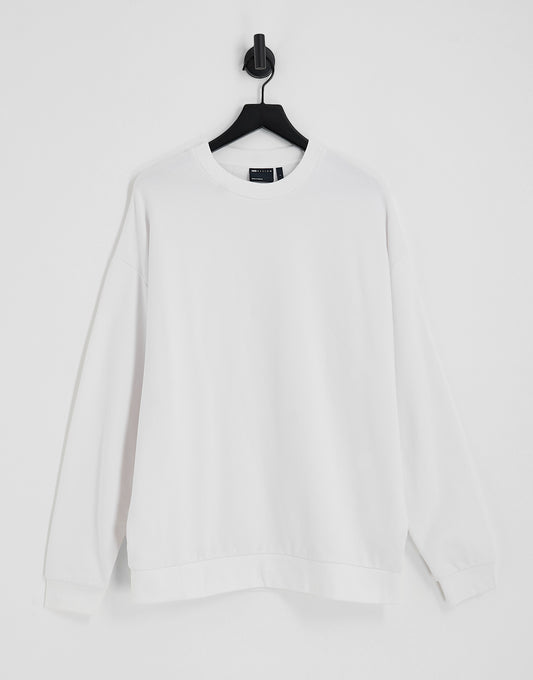 ASOS DESIGN oversized sweatshirt in white