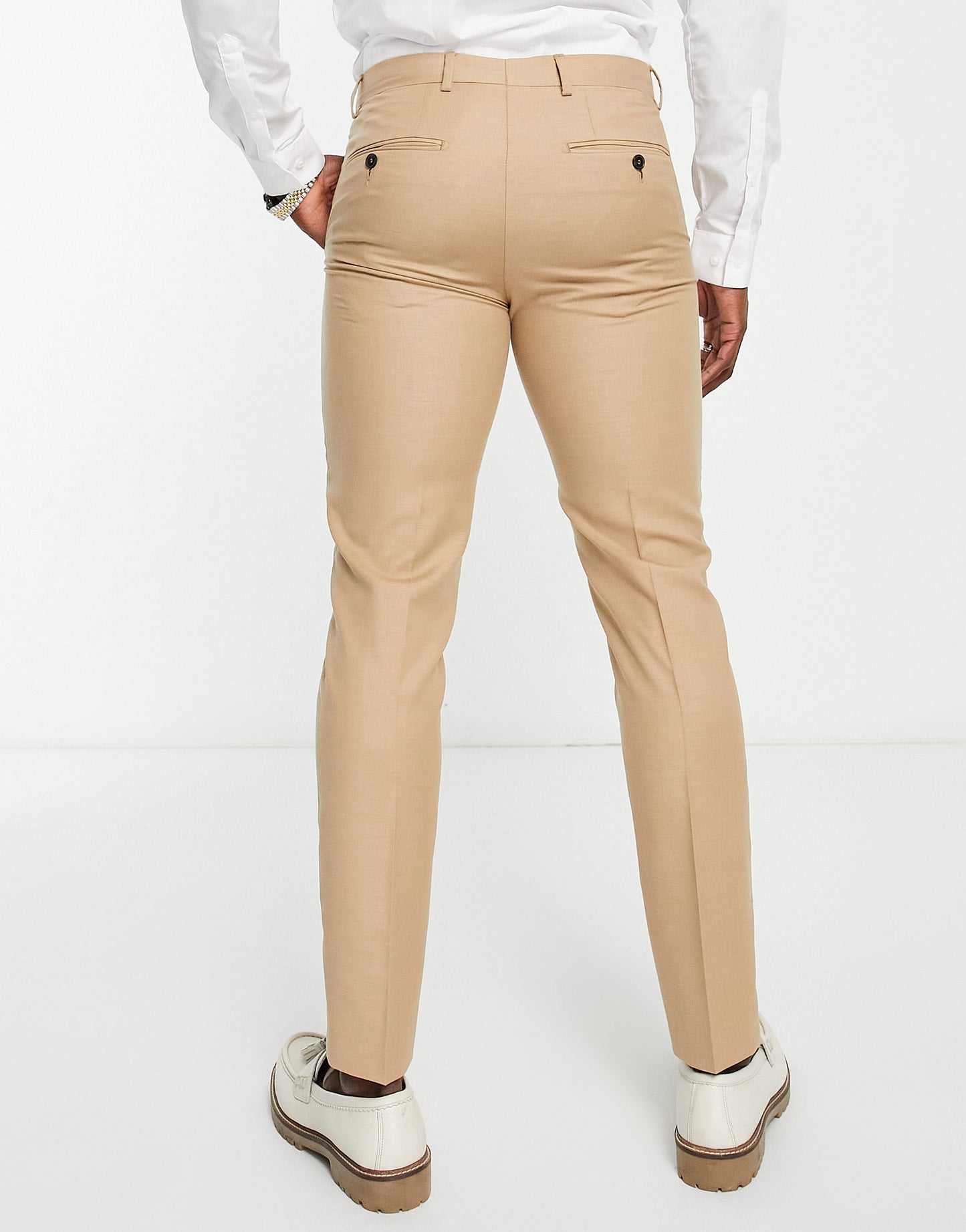 Jack & Jones Premium super slim suit trouser in sand