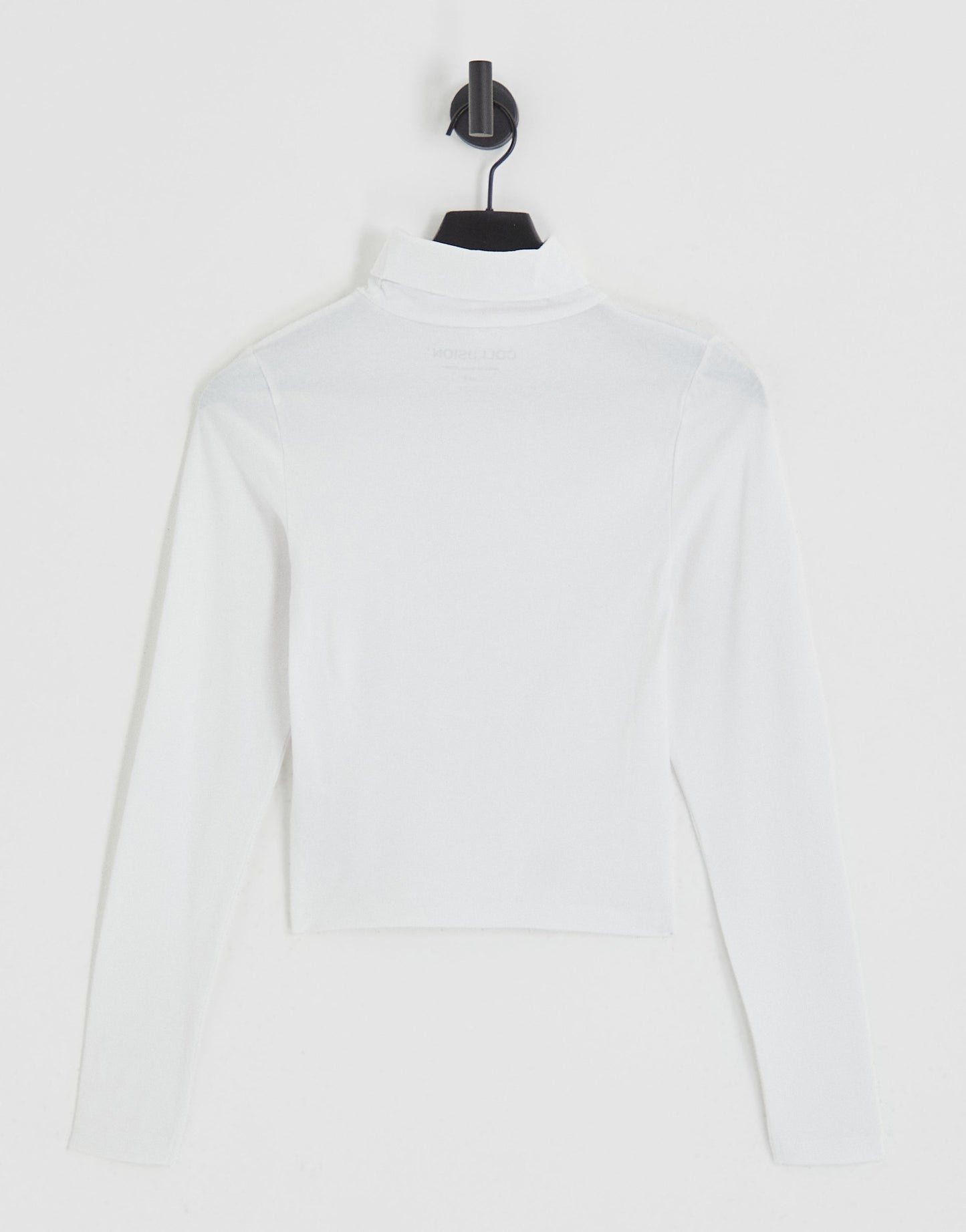 COLLUSION long sleeve roll neck top in white