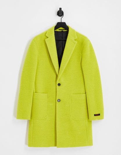 Devils Advocate longline coat in yellow